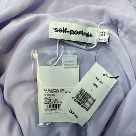 Self-Portrait Chiffon Midi-Dress size 2 - Picture 12 of 13